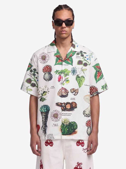 Vintage-Shirt mit botanischem Sukkulenten-Print
