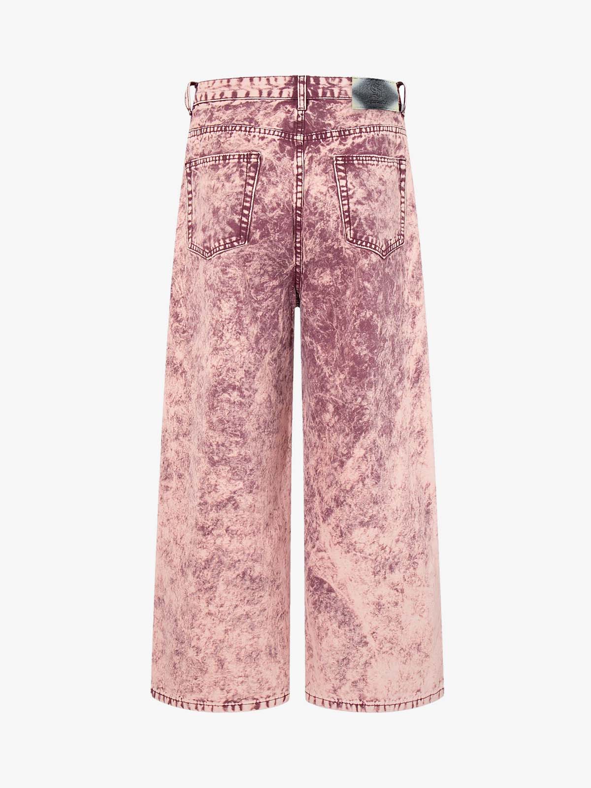 Purple Tie-Dye Finish Acid Wash Jeans 