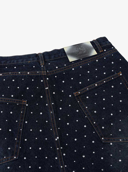 Pearl Embroidered Denim Shorts