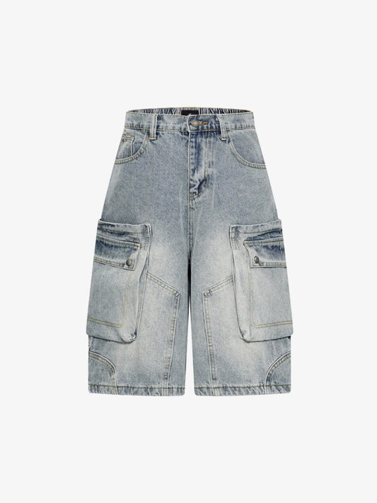 Cargo-Jeansshorts mit mehreren Taschen