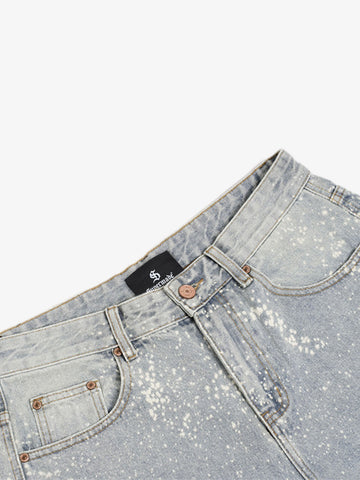 Jeansshorts mit Farbspritzern