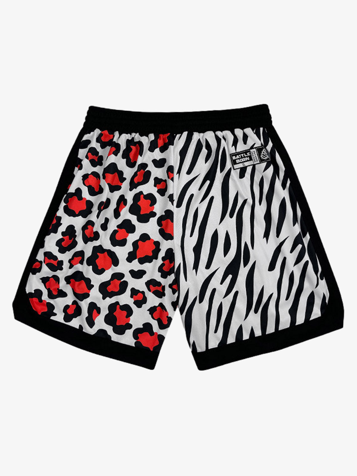 Moisture-Wicking Split Leopard Mixed Sport Shorts 