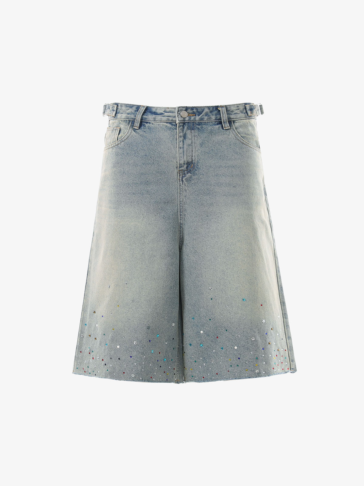 Jeansshorts mit Strassverzierungen