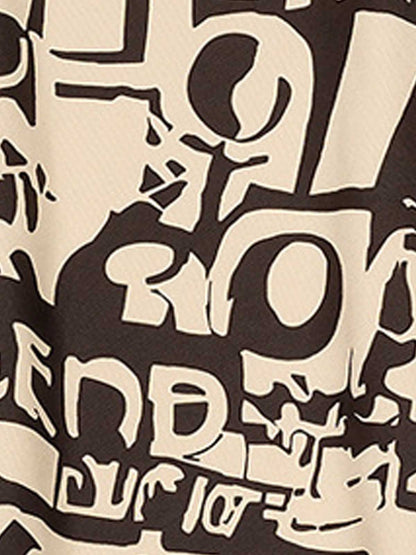 Graffiti Graphic Contrast Trim Raw Edge Sleeveless T-Shirt 