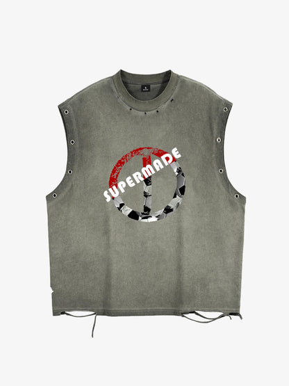 Supermade Soccer Circle Graphic Sleeveless T-Shirt 