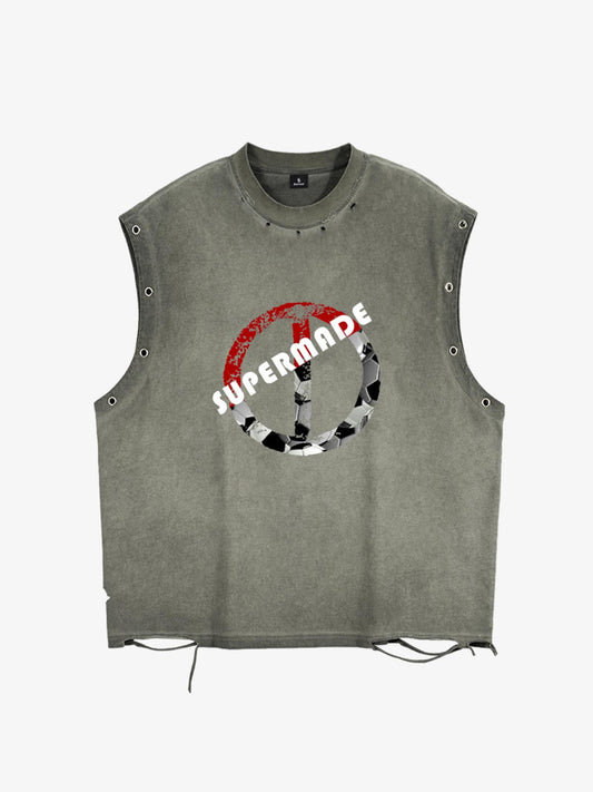 Supermade Soccer Circle Graphic Sleeveless T-Shirt 