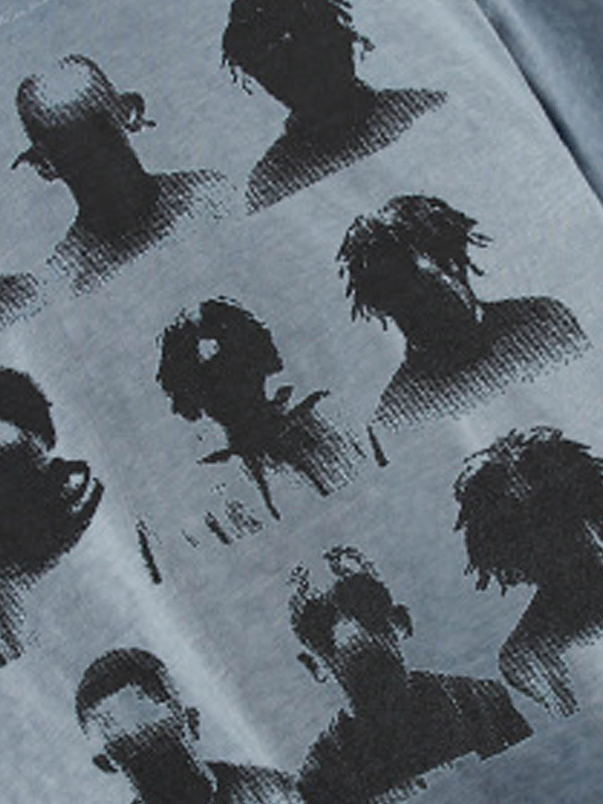 Vintage Washed Shadow Portrait Print T-Shirt 