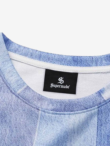 Denim Patchwork Oversized Tee