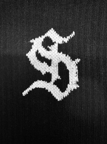 Street S Logo Design Black Socks 