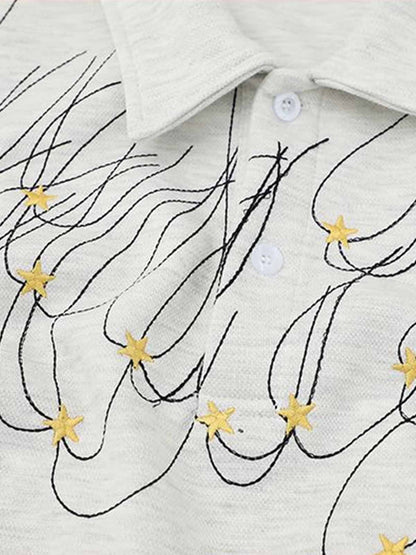 Stellar Embroidery Jersey Polo Shirt 