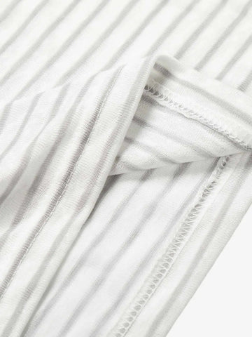 Graphic Print and V-Neck Striped Long Sleeve Hooded T-Shirt 