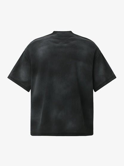 Textured Black T-Shirt – Relaxed Fit Short Sleeve Streetwear Tee