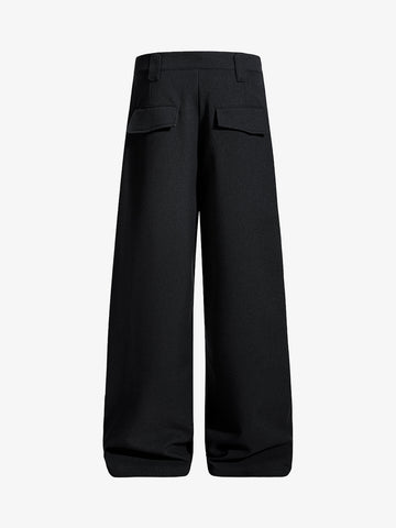 Tie Detail Relaxed Fit Draped Suit Pants 