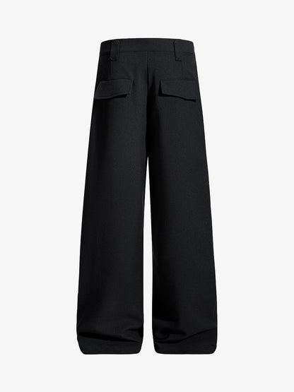 Tie Detail Relaxed Fit Draped Suit Pants 