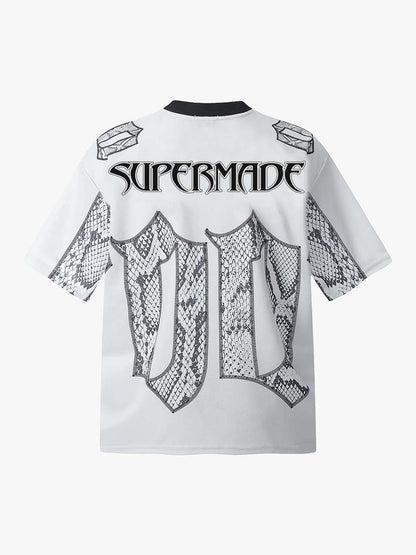 Jersey Style Snake Print T-Shirt - 2418 