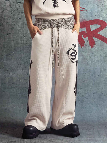 Skeleton Graphic Sleeveless Top and Pants Set - 2628 