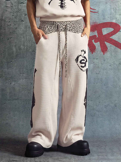 Skeleton Graphic Sleeveless Top and Pants Set - 2628 