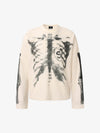 Waffel-Sweatshirt mit Skelett-Motiv - 2495