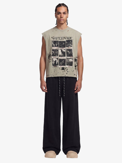 Drawstring Wide Leg Relaxed Sweatpants 