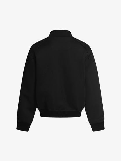 Panel Cut Stand Collar Zip Up Jacket 