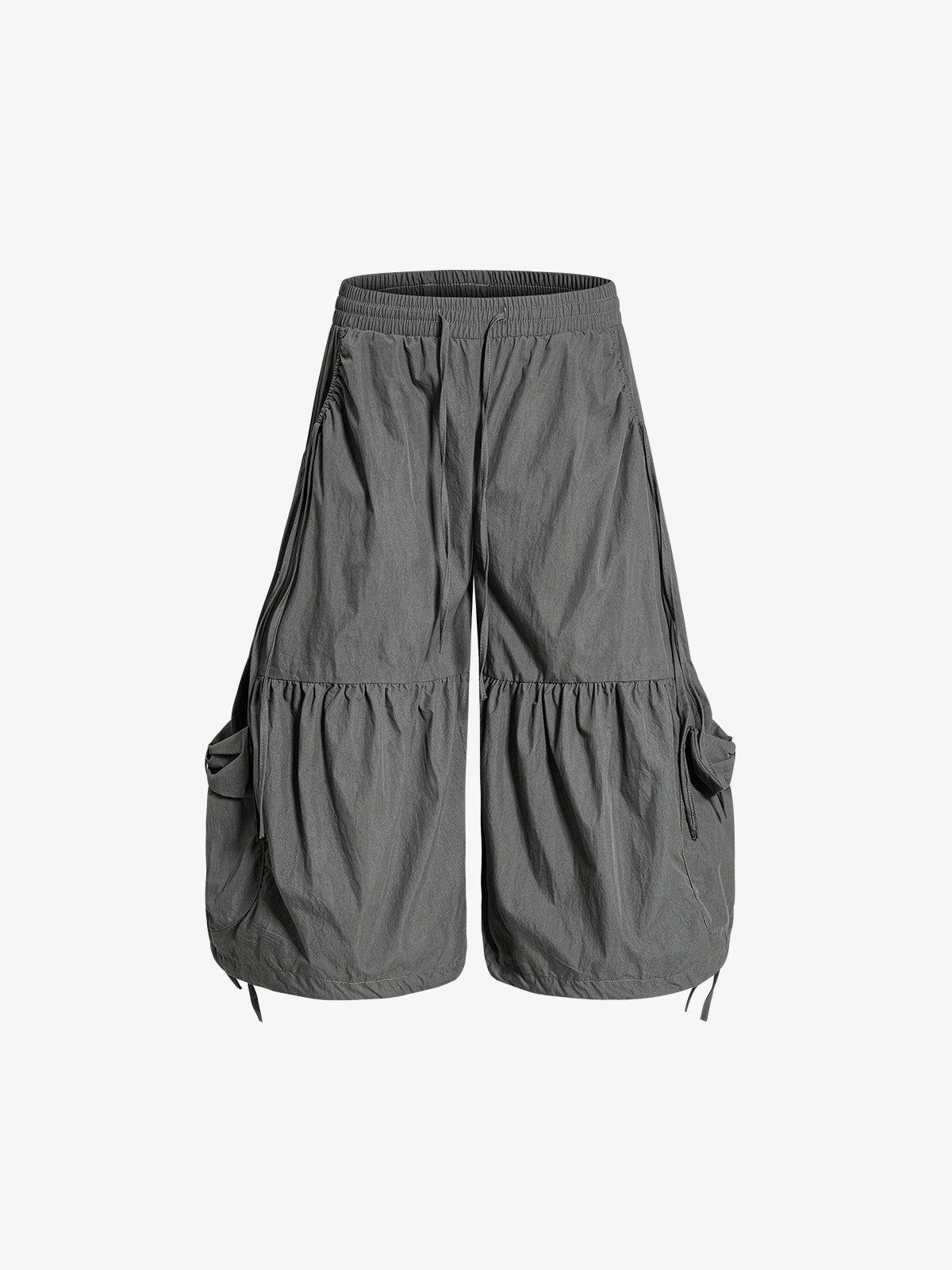Nylon Cargo Culottes – Lightweight Elastic Waist Utility Pants