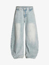 Denim Washed Distressed Barrel Jeans - 2511 
