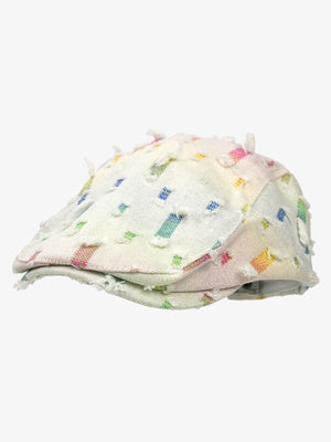 Distressed Rainbow Star Patchwork Flat Cap 