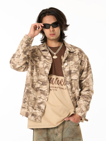Camouflage Multi-Pocket Work Denim Jacket 