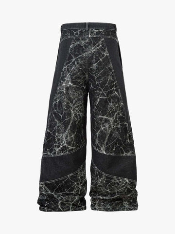 Deconstructed Split Tie-Dye Jeans 