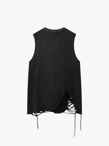 Street Ripped Vest with Detachable Necklace 