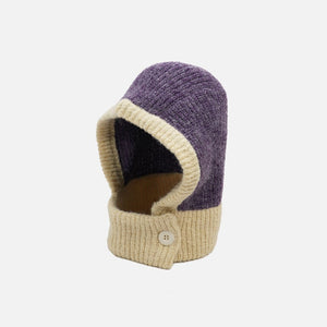 Retro Color-Block Chunky Knit Balaclava Hats 