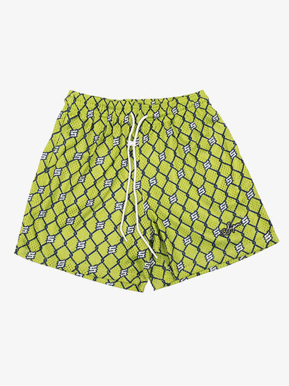 Shorts mit Vintage-Geometrie-Print und Kordelzug