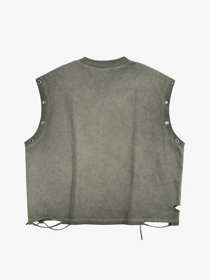 Washed Floral Graphic Sleeveless T-Shirt 