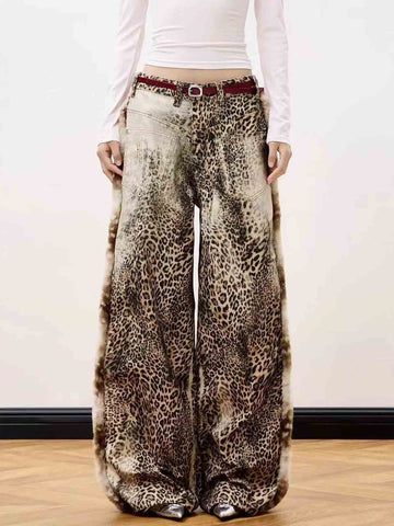 Vintage Cargohose mit Leopardenmuster