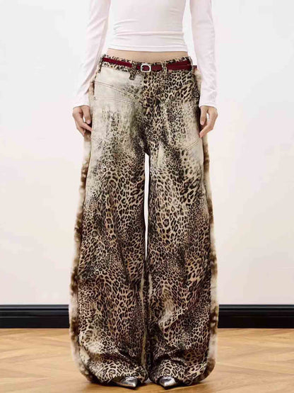 Vintage Cargohose mit Leopardenmuster