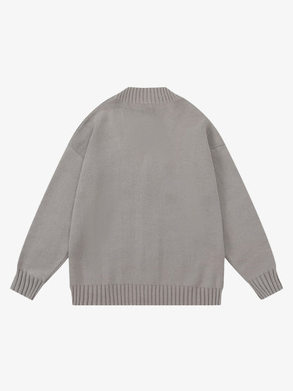 Layered Double V-Neck Ribbed Knit Cardigan 
