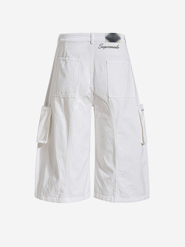 Y2K Schnür-Cargoshorts mit gerafftem, weitem Bein