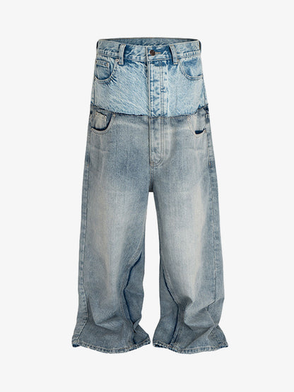Baggy Jeans mit doppelter Stofflage