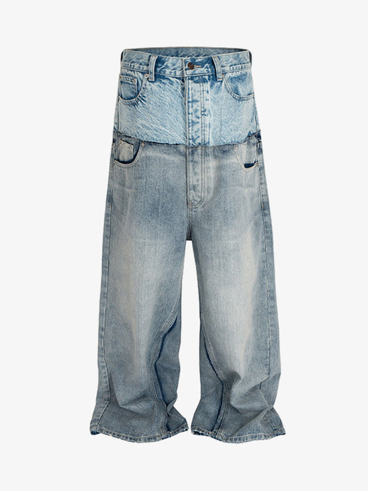 Baggy Jeans mit doppelter Stofflage