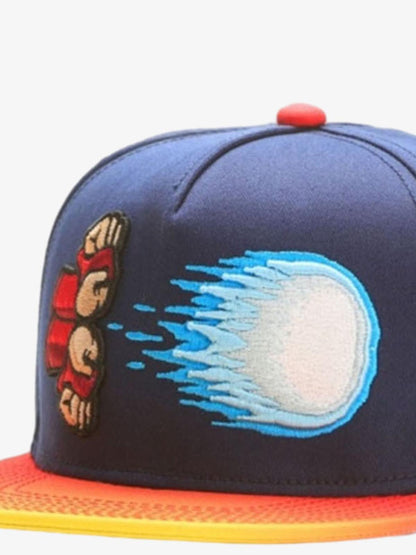 Baseballkappe mit grafischer Stickerei und Farbblockmuster