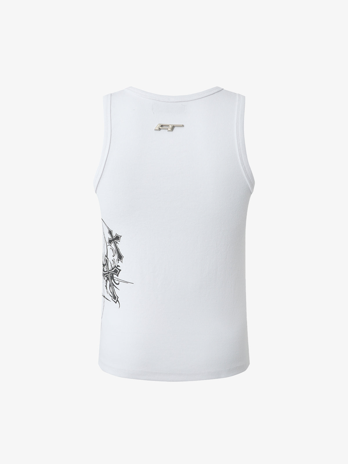 Ribbed Cotton Blend Tank Top – Graphic Print Sleeveless Streetwear