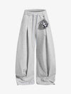 Detachable Accessory Printed Casual Sweatpants 