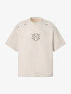 Metallic Print Suede Crew Neck T-Shirt 