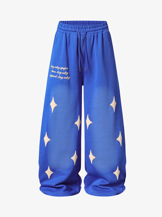 Jogginghose mit Sternen-Spray-Print im Used-Look