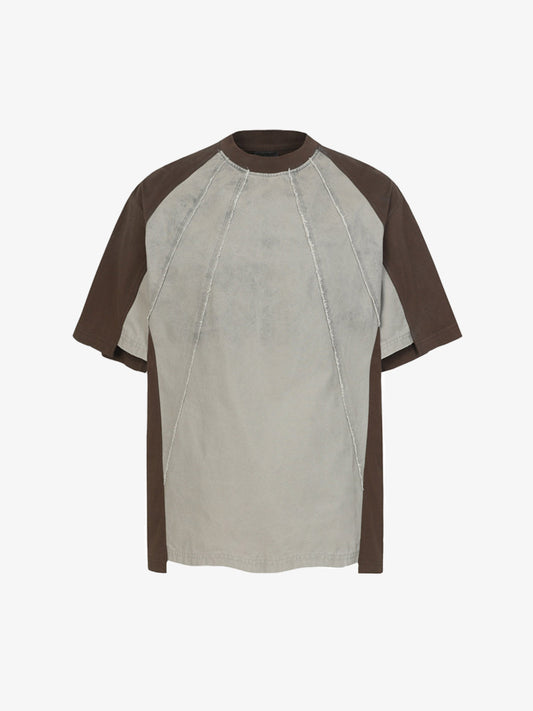 Vintage-Raglan-T-Shirt mit gewaschenen, offenen Nähten
