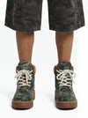 Camo Print Lace Up Chunky Ankle Boots - 2597 