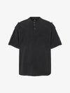 Vintage-Inspired Ombré Wash Henley Detail T-Shirt 