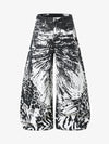 Weit geschnittene Hose mit abstraktem Print – Hochgeschnittene Hose aus Baumwollmischgewebe