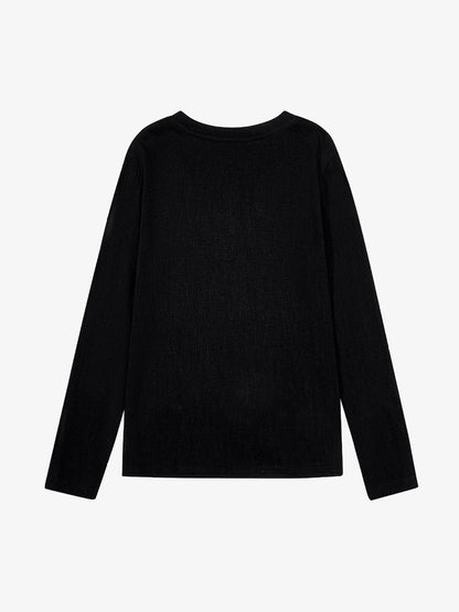 Vintage Grunge Text Print Henley Long Sleeve T-Shirt 