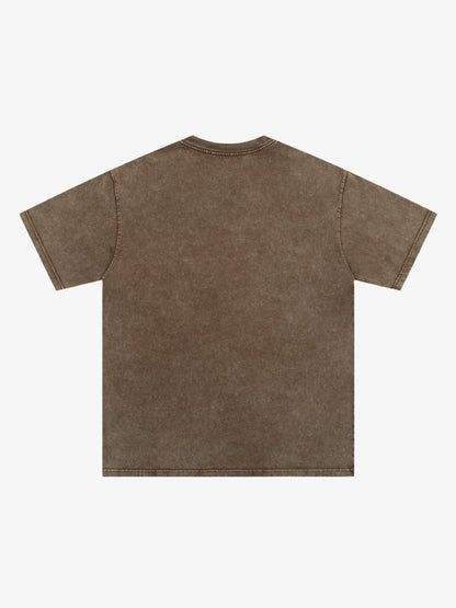 Washed Rhinestone Letter Graphic T-Shirt 